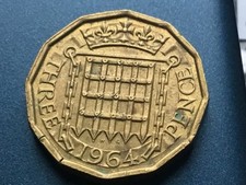 1964 Elizabeth II British Threepenny 3d