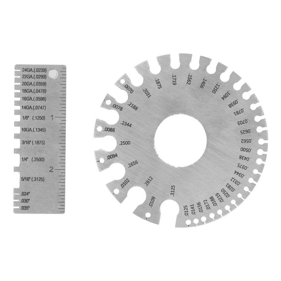 Wire Gauge Measuring Tool Round Stainless Steel Diameter Ruler Gauge ...
