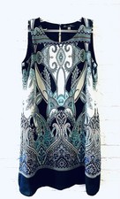 Rose & Olive Sleeveless Gauzy Sheath Dress Size 4 Lined Mandala Paisley Print