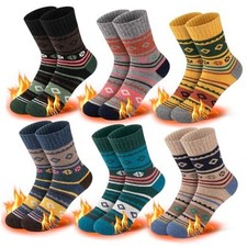 Kids Wool Socks Warm Thick Thermal Cozy Soft Crew 7-10 Years Multicolor C