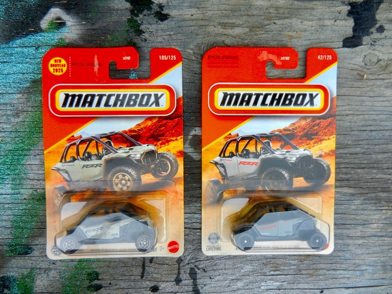2 MATCHBOX #42 & #105 '25 POLARIS RZR PRO R-4 SPORT LT. GREY & DK GREY VERSION