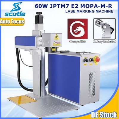 Auto Focus 60W JPT M7 Mopa Fiber Laser Marking Engraving Machine Electric Z Axis