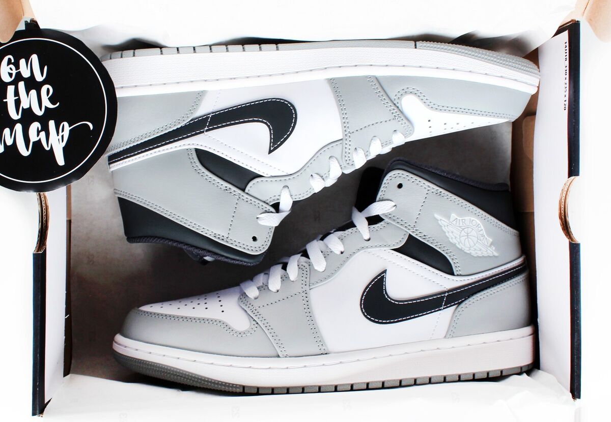 Nike Air Jordan 1 Retro Mid Anthracite Light Smoke Grey UK 5 Nike Air Jordan 1 Retro Mid Anthracite Light Smoke Grey UK 5
