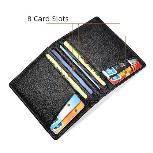 Genuine Leather Small ID Cards Wallet Holder Slim Pocket Case - RFID Protection - Picture 2 of 15