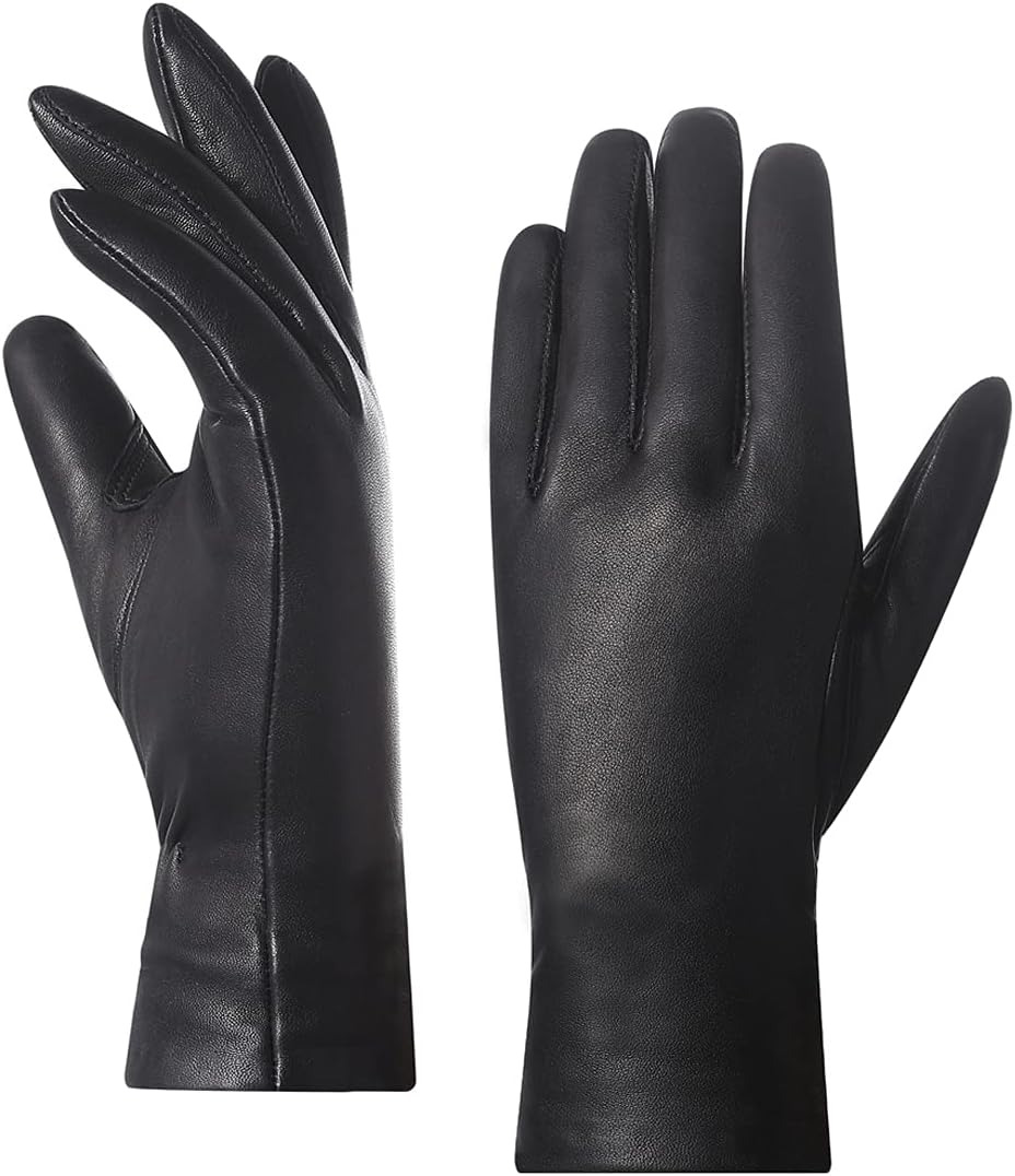 Women'S Nappa Lambskin Genuine Soft Leather Lined Cashmere Gloves GL006