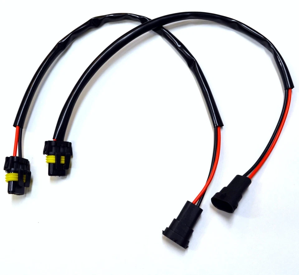 HID Kit Extension Wire H11 Two Harness Head Light High Beam Female Bulb Ballast - Image 2 of 4