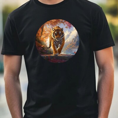 T-Shirt Herren Tiger Portrait Motiv Baumwolle Größe XS bis 5XL