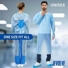 Disposable Isolation Aprons One Size Fit All CPE Isolation Gowns Thumb Loops