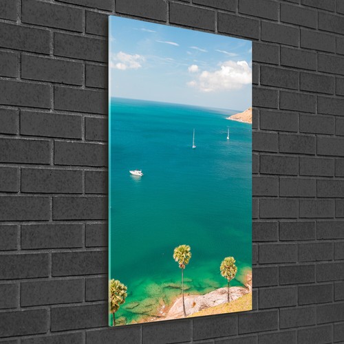 Tulup Image su Verre 50x100 cm Peinture Tableaux Mur Vert - Olives sur