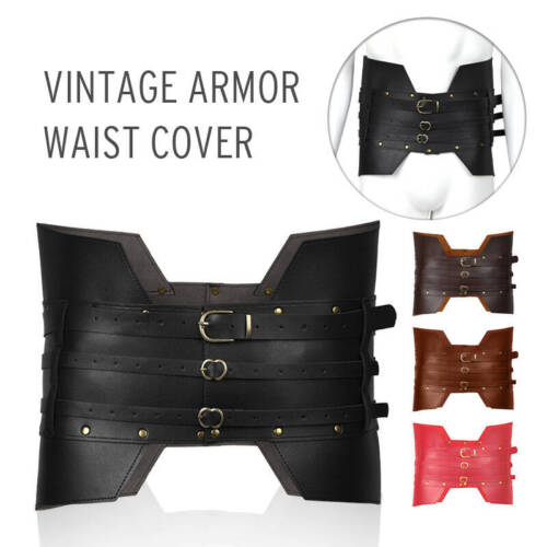 Vintage Medieval PU Leather Wide Belt Unisex Costume Knight Cosplay Accessories - Bild 1 von 16