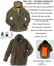 MIL-TEC WAFFLE HUNTING JACKET (STATES SIZE 4XL) CLOSER TO A U.S. SIZE 3XL (NEW)