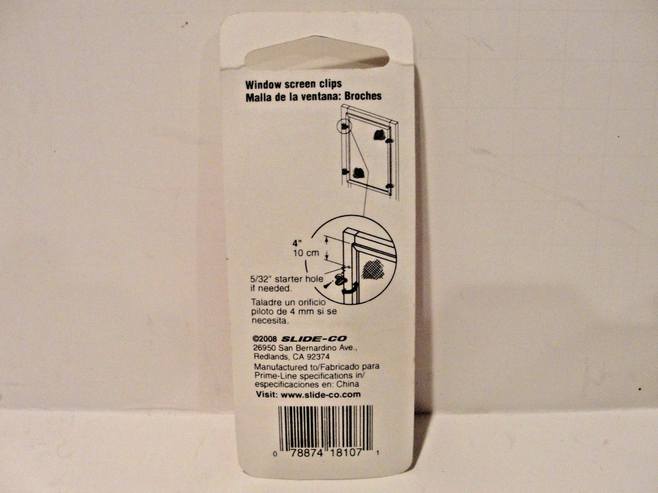 Window Clips Slide Slide-Co Window Screen Clips, Flush, Qty. 4, # 18107-F | eBay
