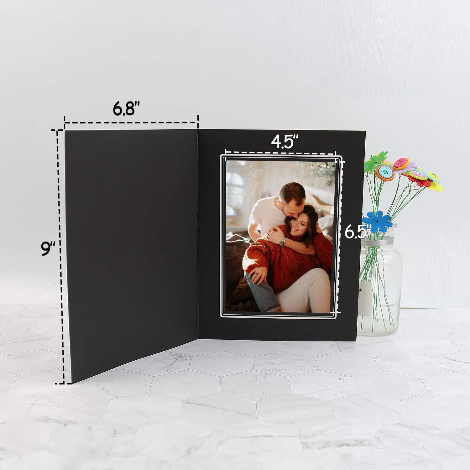 , Pack of 50, 5X7 Paper Photo Folders, Cardboard Picture Frames