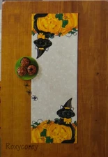 Celebrate Halloween Together Black Cat Table Runner 36"Lx 13"W NWT