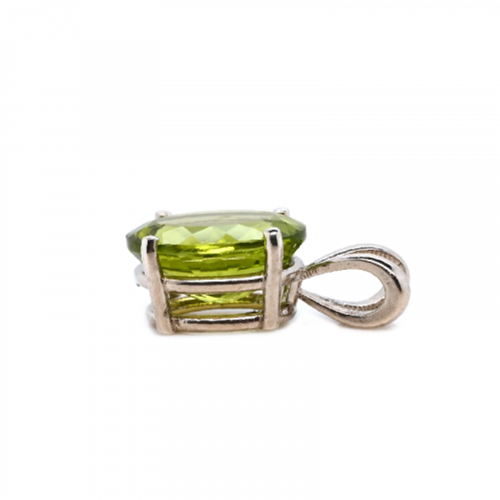 Peridot Oval 10x8mm, 2.69 Carat Pendant In 14k White Gold (53685) - Picture 3 of 5