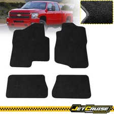 Fits 07-13 Chevy Silverado Sierra Tahoe Yukon Black Nylon Floor Mats Carpets 4PC