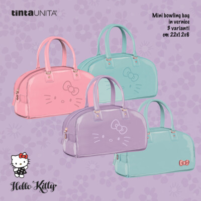 Mini Bowling Bag Borsa Vernice Tinta Unita Hello Kitty Lucida con