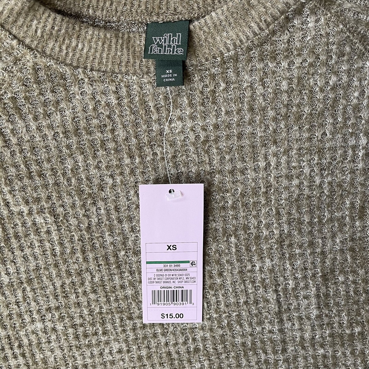 NEW WITH TAGS WILD FABLE OLIVE BROWN SWEATER XS | eBay