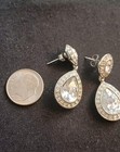 Carolee Vintage CRYSTAL CZ Drop Pierced Earrings White Gold Party Wedding  — photo 5