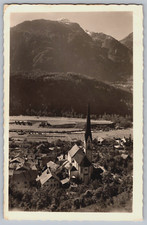 Oetz Tirol Austria St Vincent Church Aerial RPPC Postcard Posted 1955 Cancel