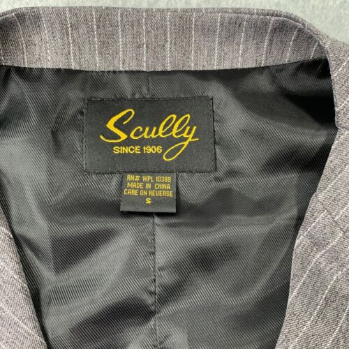 Scully Vest Mens Small Gray Striped Lined Waistcoat Western Rodeo Cowboy Rancher - Picture 6 of 9