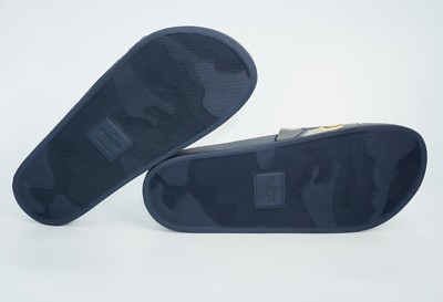 Valentino Garavani Men\'s Camouflage-Print Slide Sandal, Navy/Gold, Size 43 Valentino Garavani Men main image 3