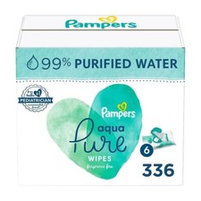 Pampers Aqua Pure 6 x Pop-Top baby Wipes - 336 Pieces