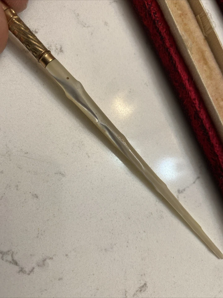 ANTIGUA PLUMA DE INMERSIÓN MADREPERLA - 14K nueva en caja #1 Foto 3 de 4