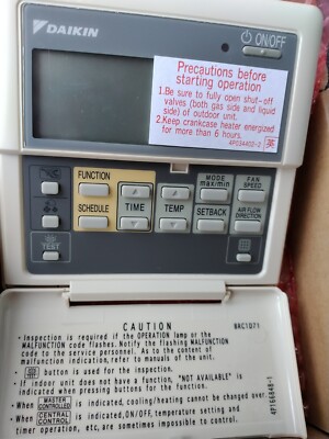 Genuine Daikin BRC1D71 Wall-Mounted Remote Controller 