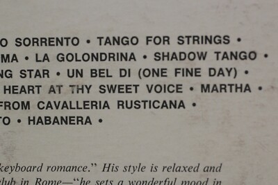 PietroDeroContinentalFavorites レコードきれいです Pietro Dero - Continental Favorites at Cocktail Time - Somerset
