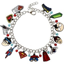Superman, Justice League, Colored Charm Bracelet