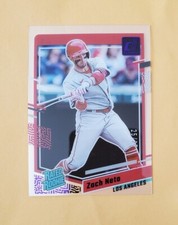 2023 Panini Clearly Donruss Purple 25/25 Zach Neto #6 Rated Rookie RC Last Print