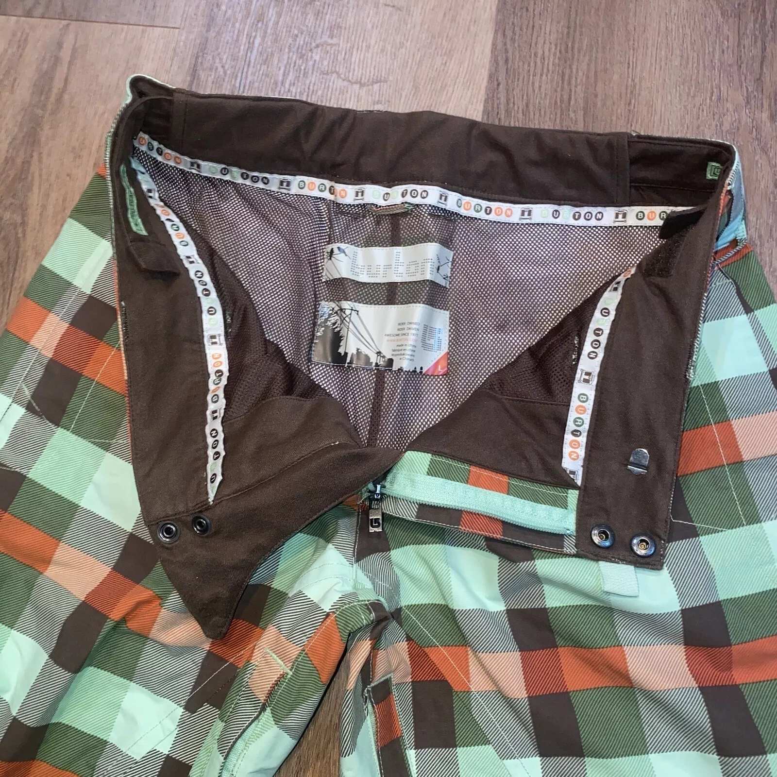 burton snowboard stow cargo dryride ski snow suit shell plaid pants