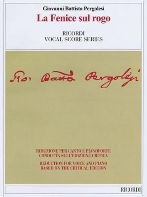 Thumbnail - Le Fenice Sul Rogo | Ricordi Opera Vocal Score Series | Pergolesi |