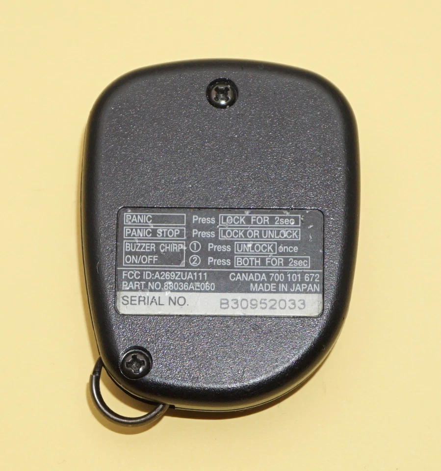 Mando a distancia sin llave OEM 2002 2003 2004 SUBARU FORESTER LEGACY OUTBACK A269ZUA111 Foto 2 de 2