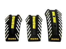 Momo Style Black Aluminum Non Slip Sport Pedal Brake Pad Covers Manual Car 3 Pcs