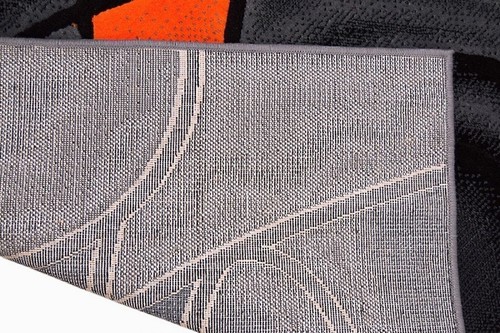 Electric Orange/Grey/Silver/Black/Abstract Area Rug Modern Contemporary Rug - Picture 11 of 44