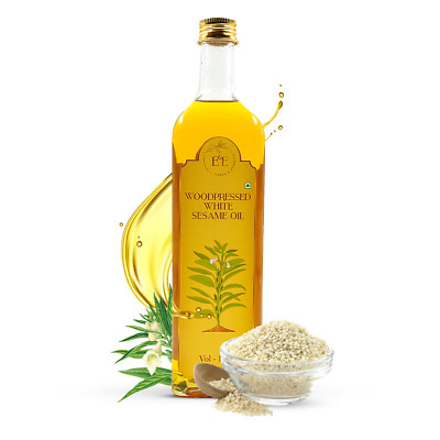 Earth & Essentials Woodpressed White Sesame Oil 1000 ml I Pure Cooking Oil 100%