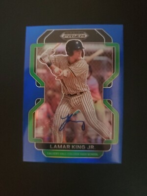 Lamar King Jr 2022 Prizm Draft Picks Baseball Autograph Blue PRIZM #PDP120 #/99