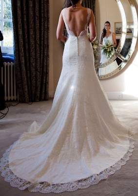 ivory backless dress