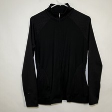 ADIDAS Golf Full Zip Jacket Womens Size Medium Black Long Sleeve Thumb Holes