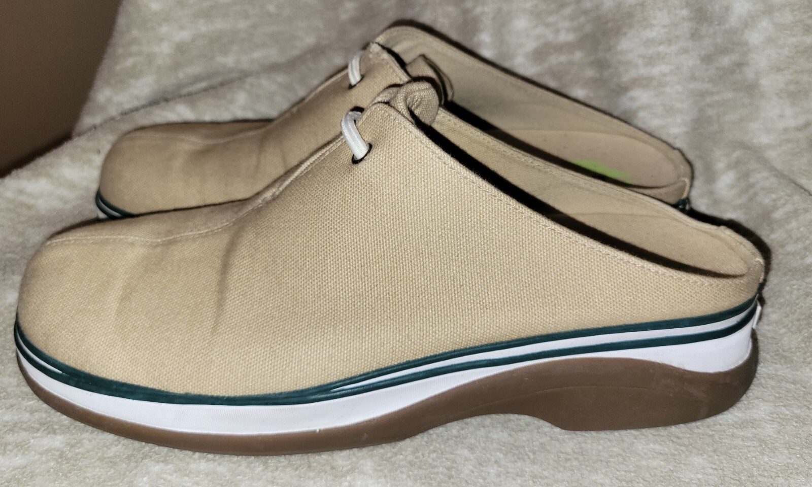 SAOLA Scarpe comode Clarks Mule in tela marrone suola gomma32853 donna taglia 9M