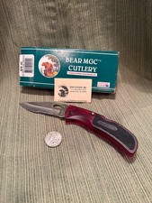 Bear Mgc Usa 401srtr 4.5 Lockback Knife Ruby Red Handle Serrated Nib