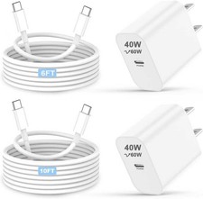 Iphone Charger Fast Charging 2 Pack for Apple 40W Dynamic Power Adapter with 60W