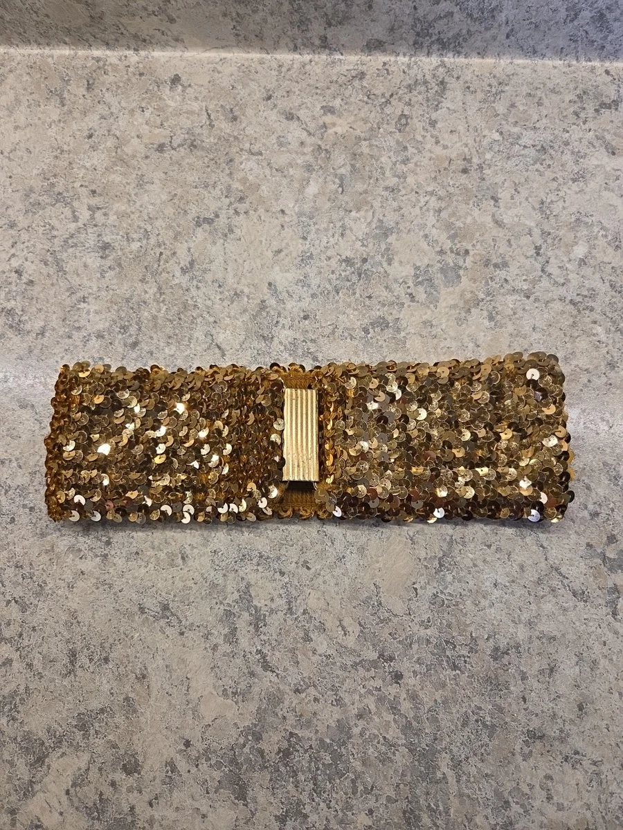 Vintage Sequin Crochet Ring Belt Silver Circles Tie Closure 1970s Small/Medium Sequin Vintage Belts for sale | eBay main image 2