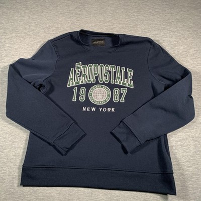 Aropostale Sweatshirt Mens Large Blue Pullover Graphic Print 1987 New York