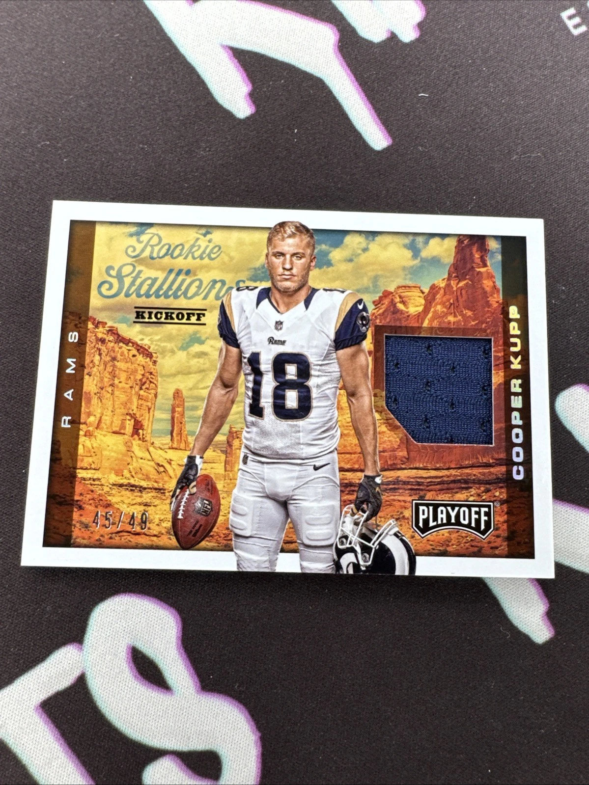 Cooper Kupp Panini Unparalleled Rookie Stitches #RSCK Teal Patch