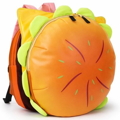 Cheeseburger Backpack, Hamburger Shaped Daypack with Multi-Compartment Design