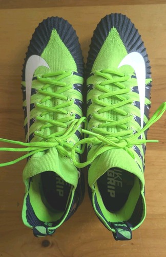 Nike Men's Cleats Alpha Menace Elite TD Grip Navy/Green AJ6547-301 Sz 15 NEW! - Picture 3 of 9