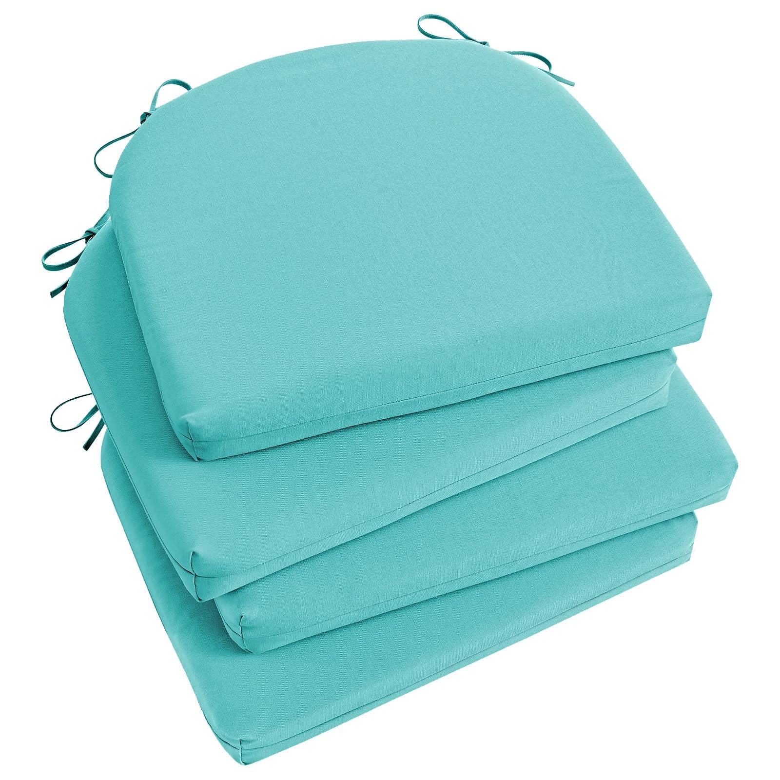 Cushions Set Of 4 17 X16 X2 Water Resistant Teal Basic Beyond